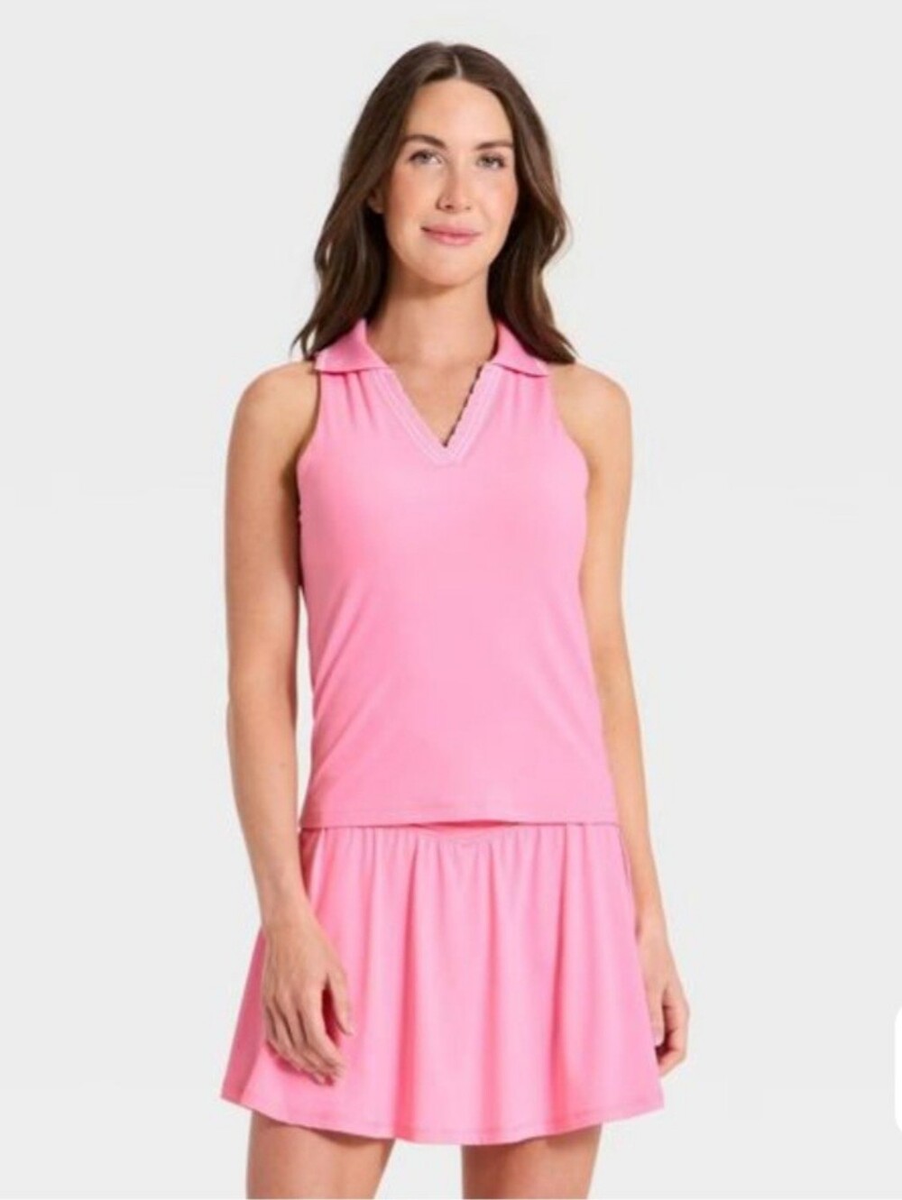 All In Motion Women's Everyday Soft Tipped Scallop Polo Support Tank Top, -